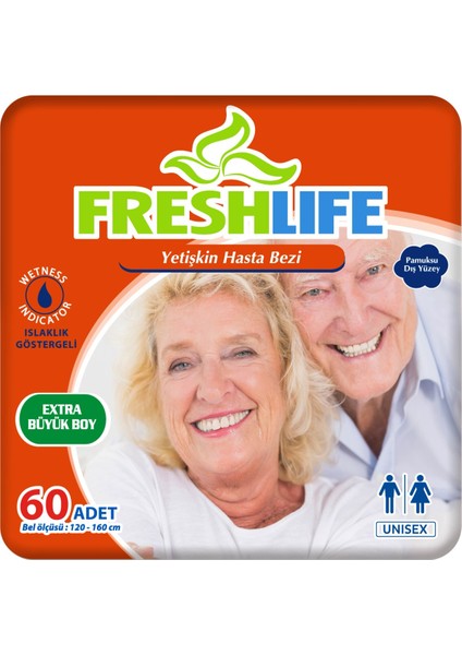 2'li Freshlife Xlarge Yetişkin Hasta Bezi 30X2 (60 Adet)