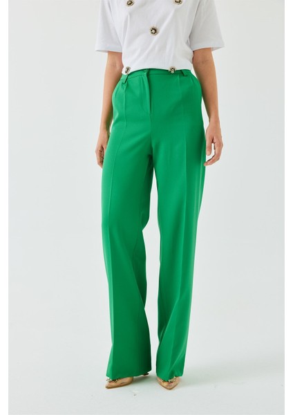 Yüksek Bel Pileli Palazzo Pantolon fiyatları