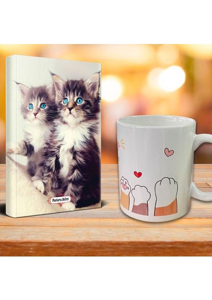 Maviş Kediler Ajanda Sevimli Patiler Kupa Seti