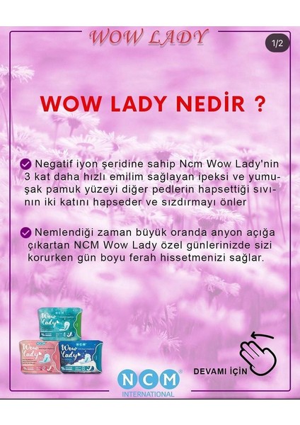 Wow Lady Günlük Ped fiyatları