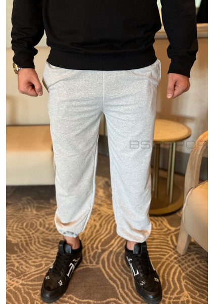 Ultra Kalın İçi Pamuklu Gri Spor Eşofman Altı Rahat Jogger Pantolon