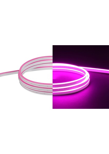 12V Neon Şerit Led Pembe Silikonlu Su Geçirmez 12 Volt Neon Led Işık