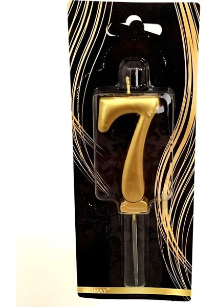 7 Yaş Gold Rakam Mum
