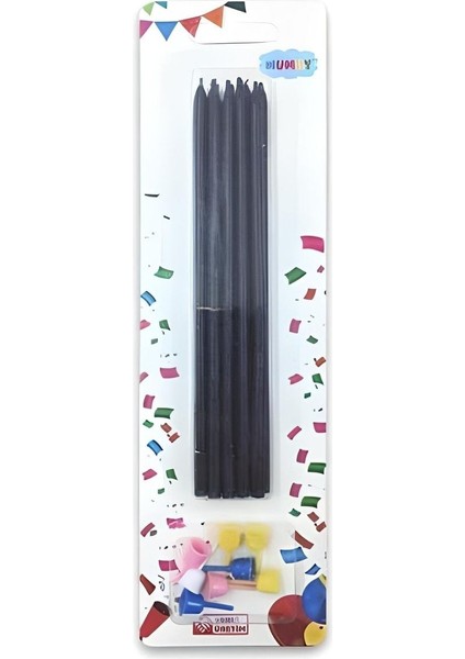 13 cm Siyah Mum 10'lu