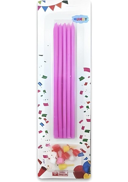 13 cm Pembe Mum 10'lu