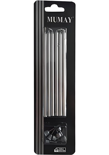 13 cm Gümüş Mum 6'lı