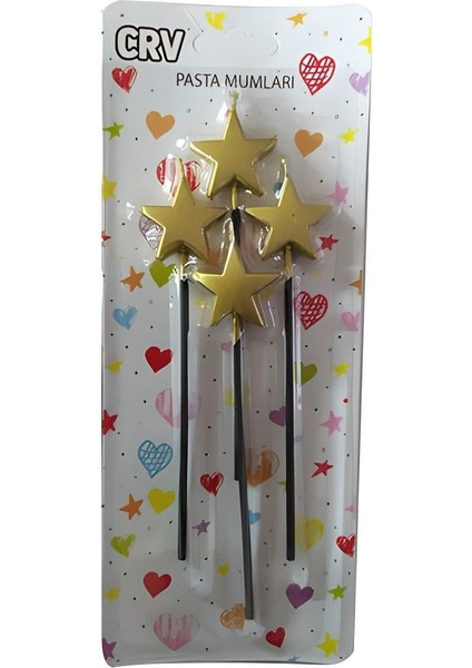 4'lü Pasta Mum Gold Yıldız