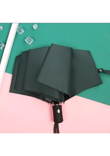 Eleven Market Şemsiye Yeşil Tam Otomatik Rüzgarda Kırılmayan