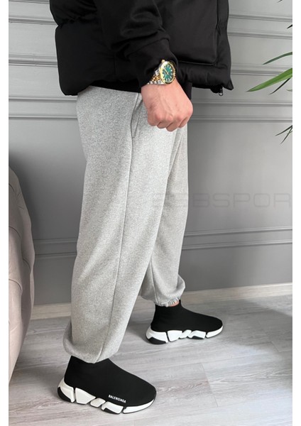 Kışlık Kalın Şardonlu Paçası Lastikli Geniş Salaş Eşofman Altı Rahat Oversize Jogger