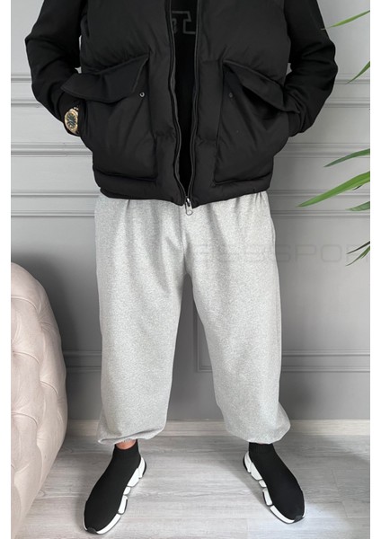 Kışlık Kalın Şardonlu Paçası Lastikli Geniş Salaş Eşofman Altı Rahat Oversize Jogger