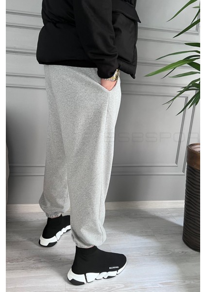 Kışlık Kalın Şardonlu Paçası Lastikli Geniş Salaş Eşofman Altı Rahat Oversize Jogger