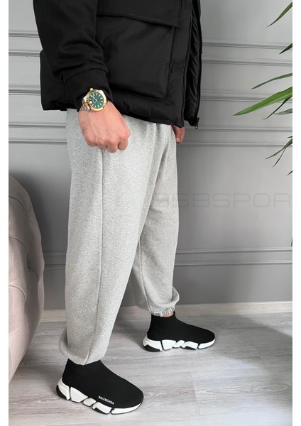 Kışlık Kalın Şardonlu Paçası Lastikli Geniş Salaş Eşofman Altı Rahat Oversize Jogger