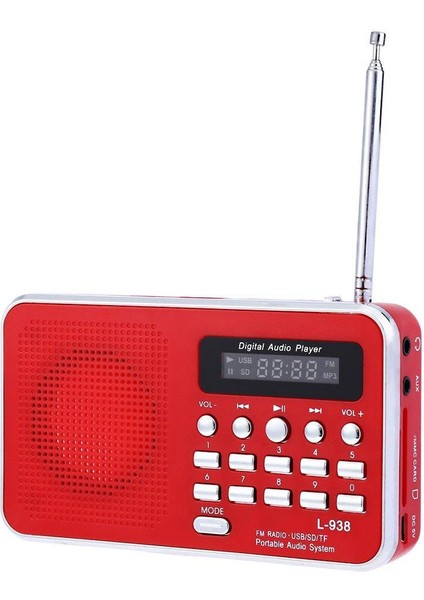 L-938 Dijital Ekranlı Şarjlı Taşınabilir Radyo Cep Radyosu