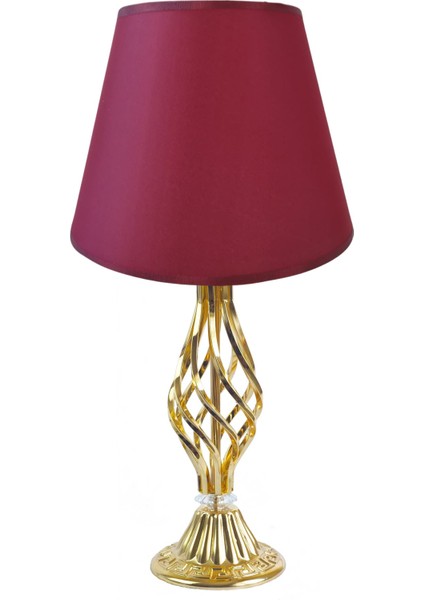 Modern Gold Burgu Ayak Bordo Abajur