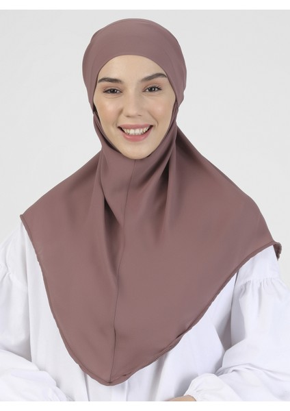 Krep Kemerli Türban - Koyu Gül Kurusu - Ecardin