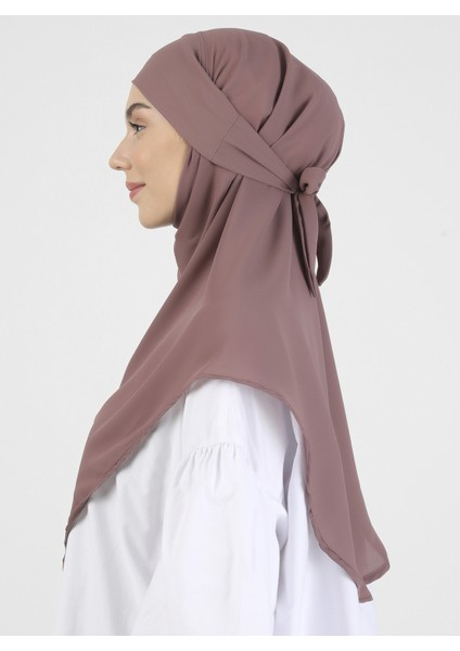 Krep Kemerli Türban - Koyu Gül Kurusu - Ecardin modelleri