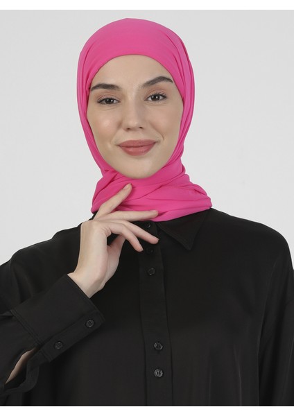 Boneli Şifon Şal - Fuşya - Ecardin