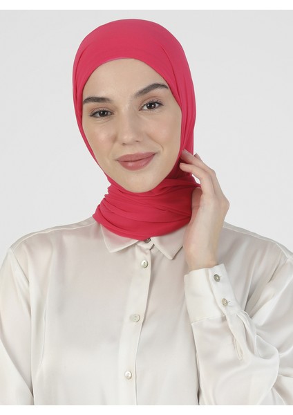 Boneli Şifon Şal - Pers Gülü - Ecardin