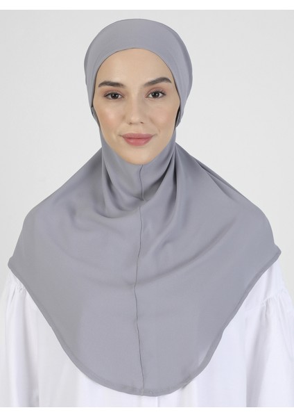 Krep Kemerli Türban - Açık Gri - Ecardin