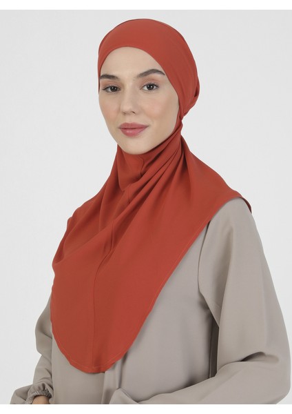 Krep Kemerli Türban - Kiremit - Ecardin