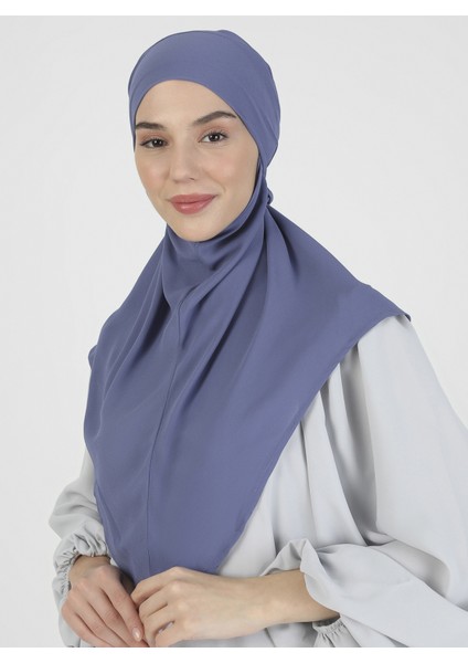 Krep Kemerli Türban - Kot Mavi - Ecardin