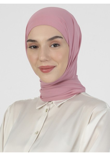 Boneli Şifon Şal - Gül Kurusu - Ecardin