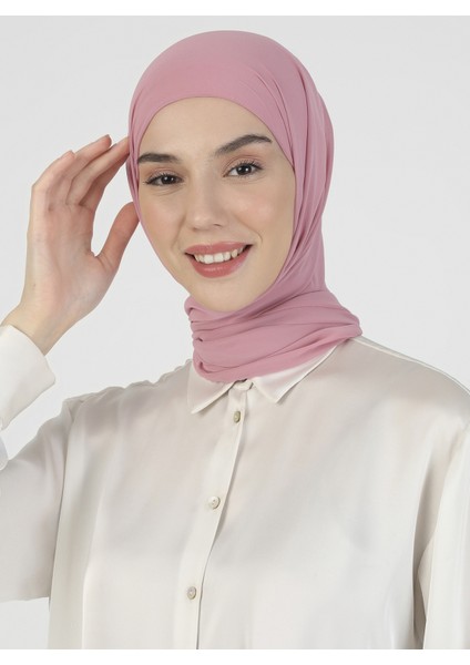 Boneli Şifon Şal - Gül Kurusu - Ecardin