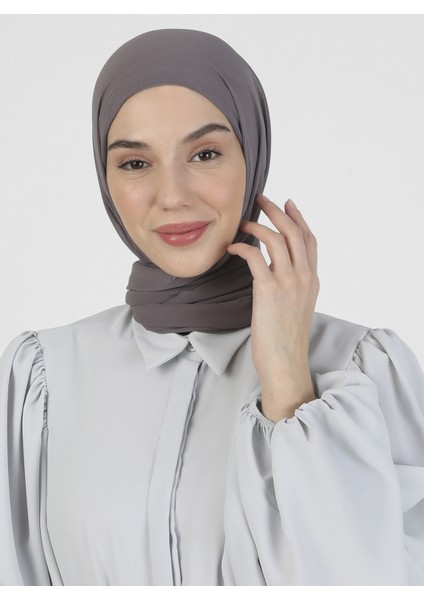 Boneli Şifon Şal - Kül Grisi - Ecardin
