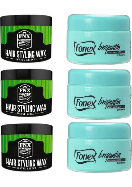 Barber Wax 150 Ml & Briyantin 150 Ml 6'Lı Set