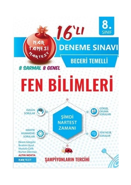 8. Sınıf LGS Mavi Fen Bilimleri 16 Deneme Beceri Temelli