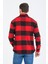 Erkek Kırmızı-Siyah Oversize Kareli Ekoseli Pamuklu Kalın Kumaş Oduncu Ceket Gömlek 5