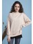 Toz Pembe Bisiklet Yaka Sweatshirt 3