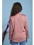 Pembe Pencere Detaylı Saten Bluz 4