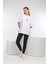 Beyaz Ayıcık Nakışlı Oversize Tshirt 1