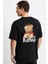 King Tedy Bear Siyah Ön Arka Oversize Tshirt 2