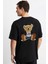 Yes U Can Tedy Bear Siyah Ön Arka Oversize Tshirt 2