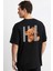 Hi Tedy Bear Siyah Ön Arka Oversize Tshirt 2