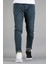 Erkek Slim Fit Dar Kesim Tırnaklı Kot Pantolon Mavi 4