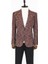 Kahverengi Desenli Slim Fit Spor Ceket 4