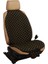 Ergonomik Ön Iki Koltuk Kılıf Minderi Siyah Kumaş Sarı Nakış 1