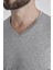 Basic Suprem V Yaka Gri Erkek T-Shirt TS22YNOS002_D55 3