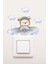 Pilot Ayıcık Çocuk Odası Dekoratif Priz Sticker 1