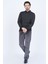 Erkek Desenli Polo Yaka Triko Sweat 6782254 Siyah 2