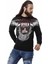 CL515 Kartal Desenli Siyah Kalın Sweatshirt 1