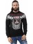 CL515 Kartal Desenli Siyah Kalın Sweatshirt 2