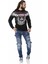 CL515 Kartal Desenli Siyah Kalın Sweatshirt 4