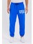 Unisex Usa Baskılı Mavi Scuba Şardonlu Kumaş Oversize Eşofman Altı 1