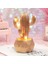 Sanec LED Işıklı Sevimli Kaktüs Dekoratif Masa Lambası Mini Biblo Gece Lambası-Gold 2