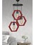 Boyalı Hexagon Ahşap Avize 1