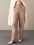 Kadın Camel Oversize Ekose Pantolon 2